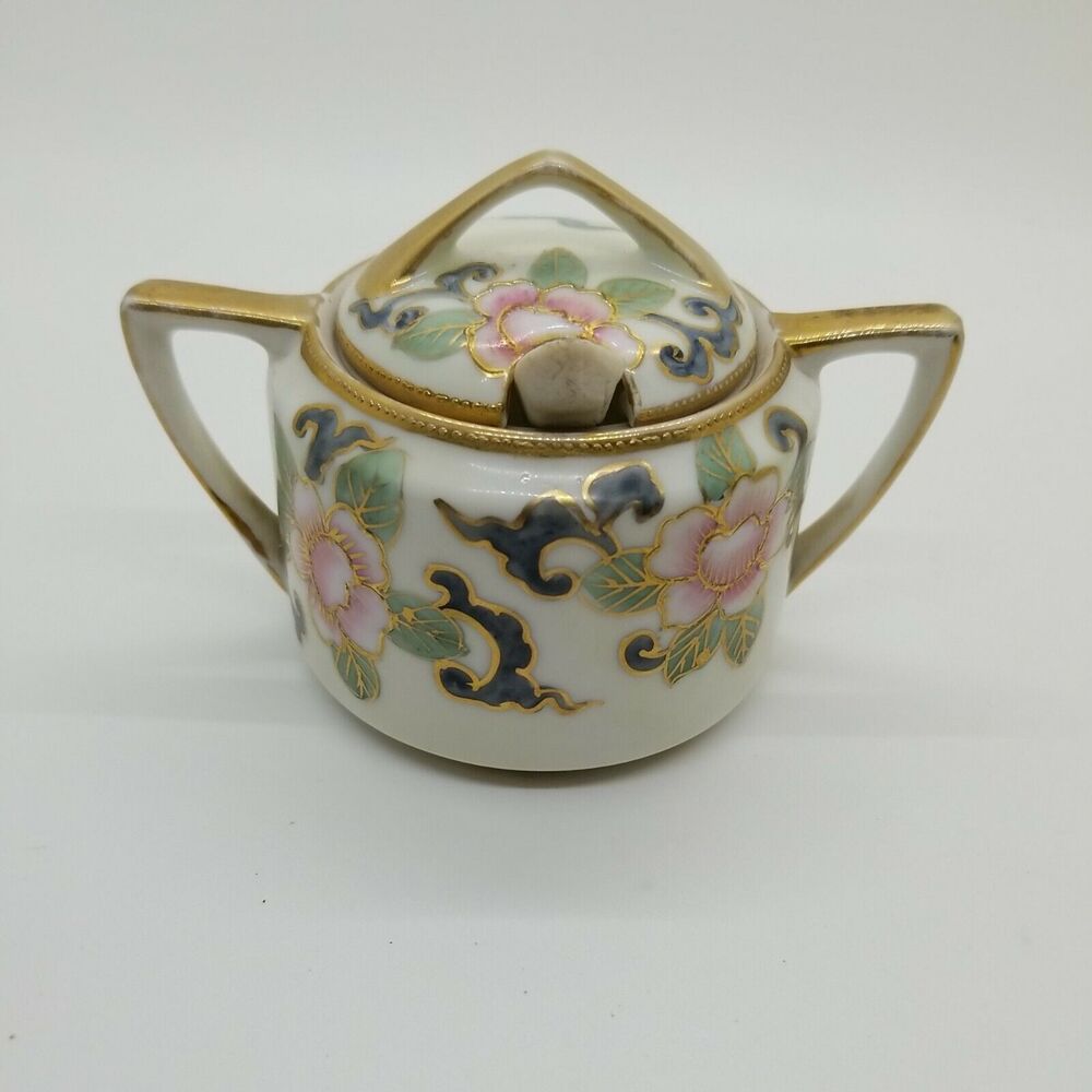 Nippon Jam Jar Gold Decorations Original Handpainted
